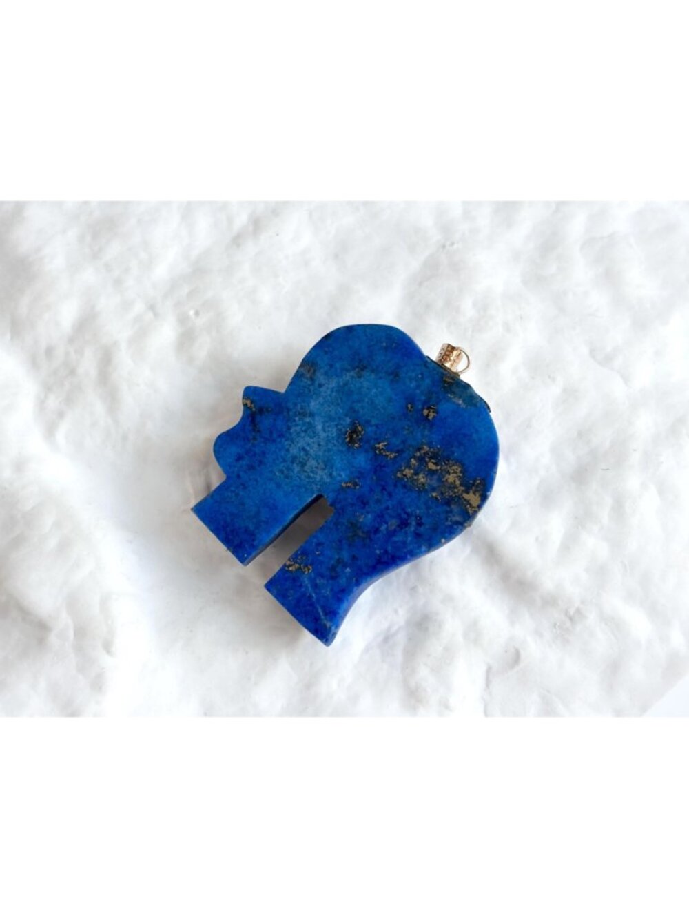 Lapis Lazuli Lucky Elephant Gold Overlay Sterling Silver 925 Vintage Pendant - Picture 3 of 9